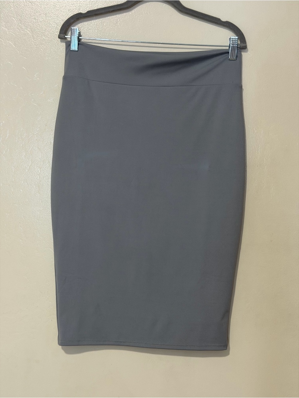 Sleek Gray Stretch Pencil Skirt for Women
